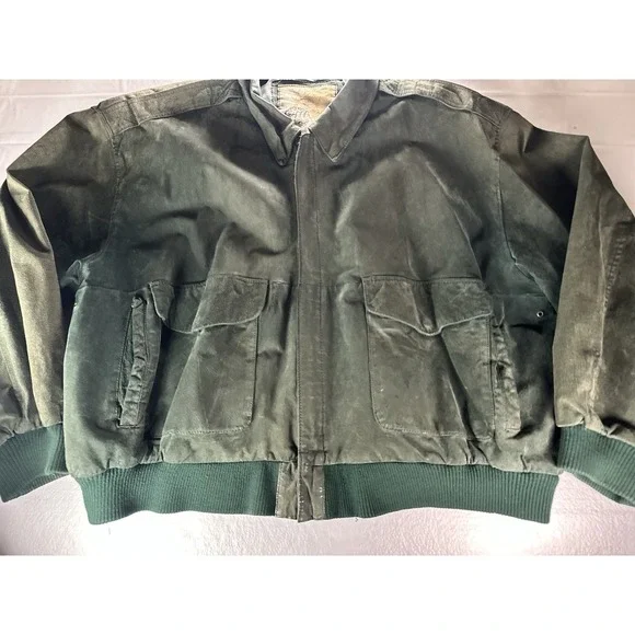 Vintage G III Suede Leather Bomber Jacket Green Size 26 / 28 - Picture 6 of 15